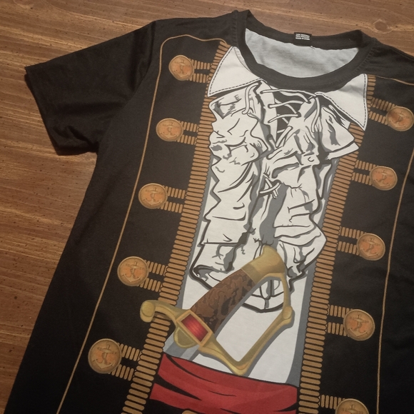 PIRATE T-SHIRT - Large // Costume Cosplay Funny Dress Tee Shirt Top - Picture 2 of 6